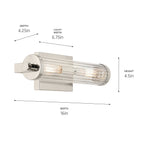 KICHLER 45648PN Azores 16" 2-Light Wall Sconce With Clear Fluted Glass In Polished Nickel