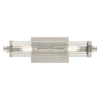 KICHLER 45648PN Azores 16" 2-Light Wall Sconce With Clear Fluted Glass In Polished Nickel