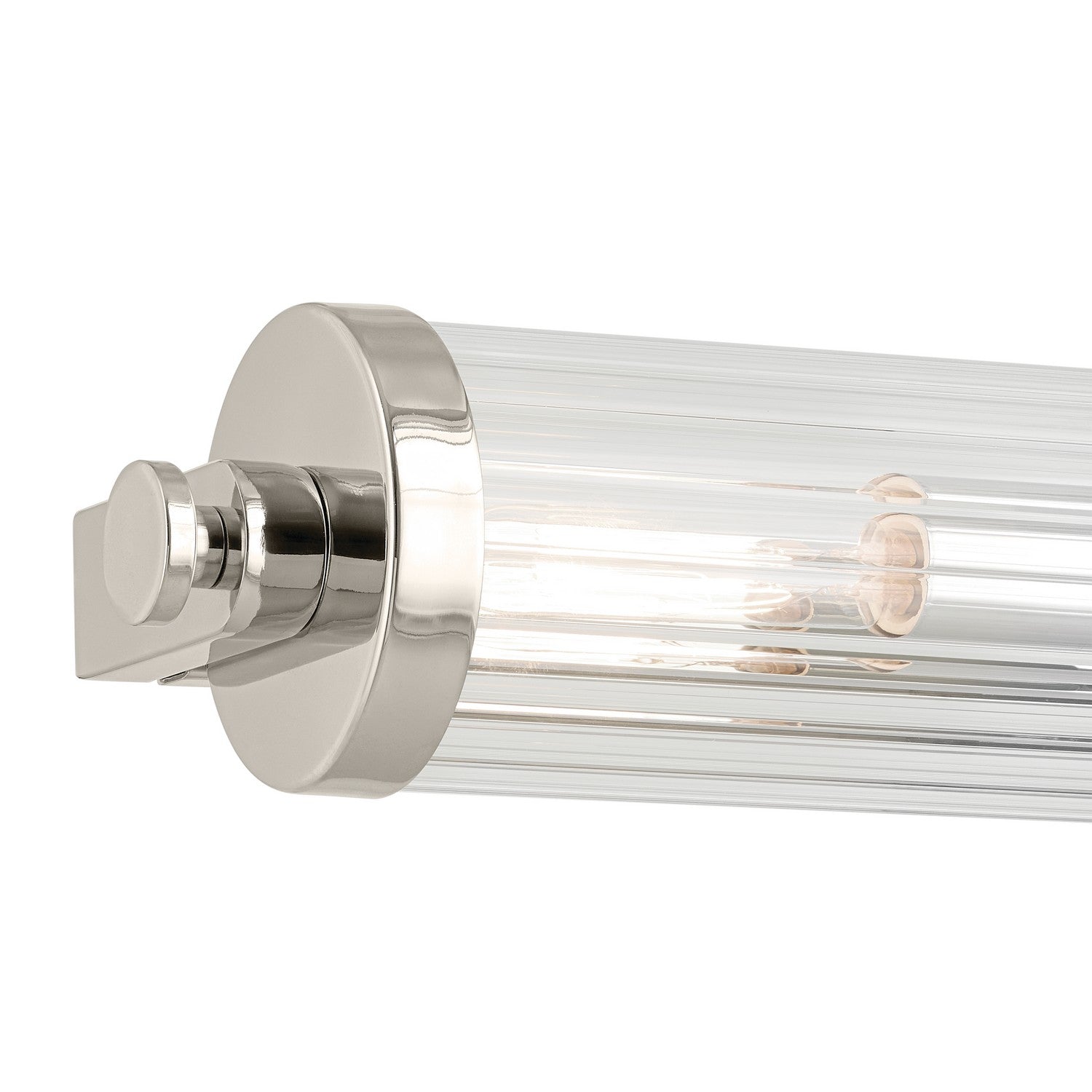 KICHLER 45649PN Azores 25" 4-Light Linear Vanity With Clear Fluted Glass In Polished Nickel