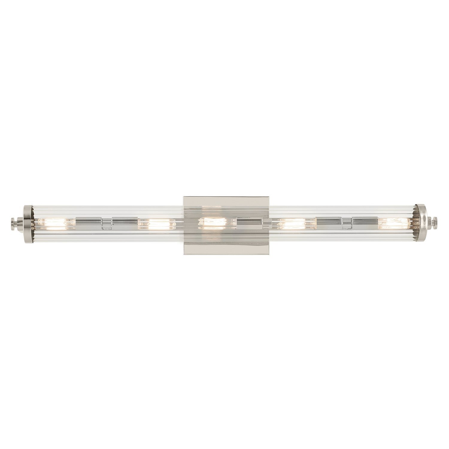 KICHLER 45650PN Azores 32" 5-Light Linear Vanity With Clear Fluted Glass In Polished Nickel