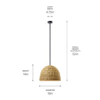 KICHLER 44399BK Raffiana 14" 1-Light Pendant With Opal Glass In Black