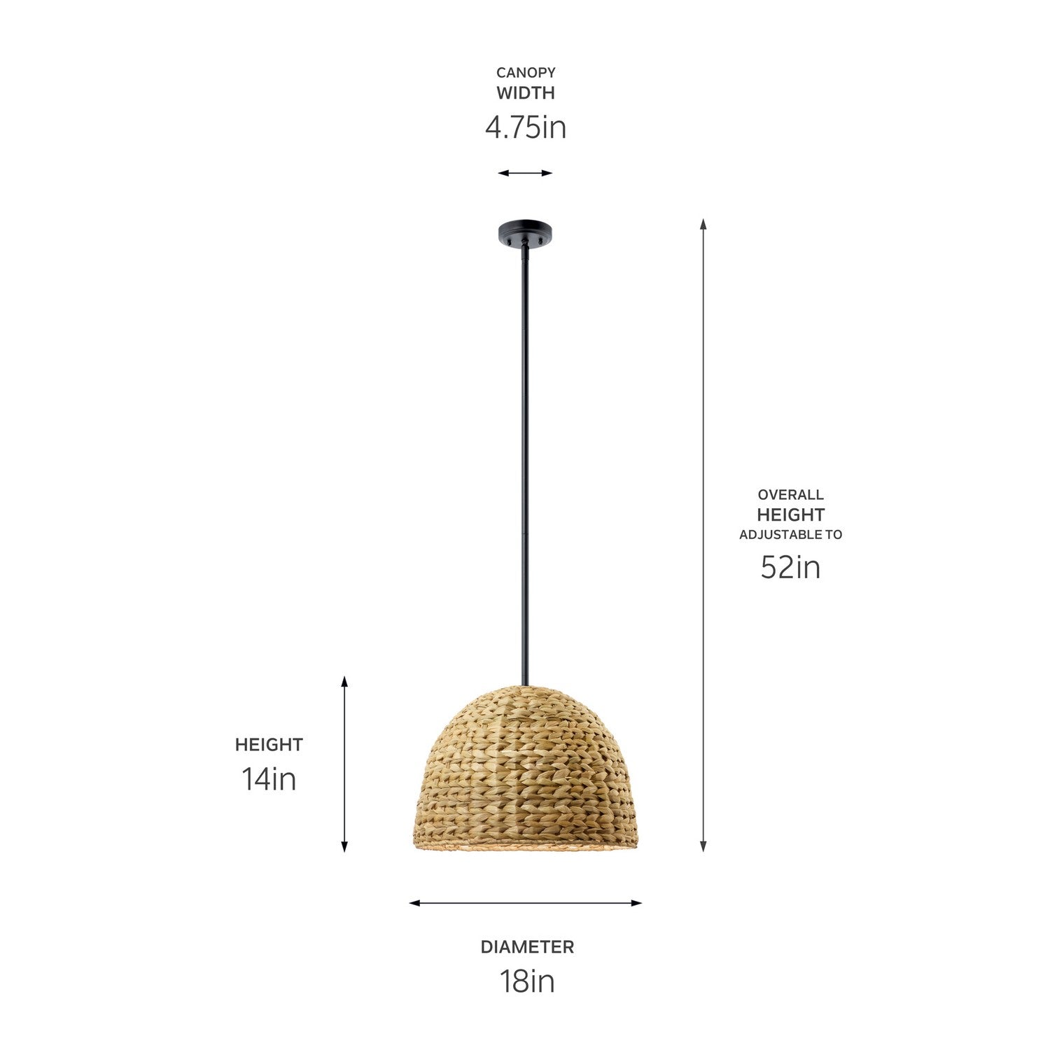 KICHLER 44399BK Raffiana 14" 1-Light Pendant With Opal Glass In Black