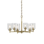 KICHLER 52616NBR Winslow 16.5" 6-Light Chandelier With Clear Seeded Glass In Natural Brass