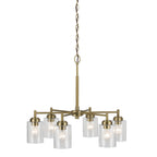 KICHLER 52616NBR Winslow 16.5" 6-Light Chandelier With Clear Seeded Glass In Natural Brass