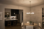 KICHLER 52616NBR Winslow 16.5" 6-Light Chandelier With Clear Seeded Glass In Natural Brass
