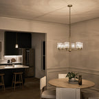 KICHLER 52616NBR Winslow 16.5" 6-Light Chandelier With Clear Seeded Glass In Natural Brass