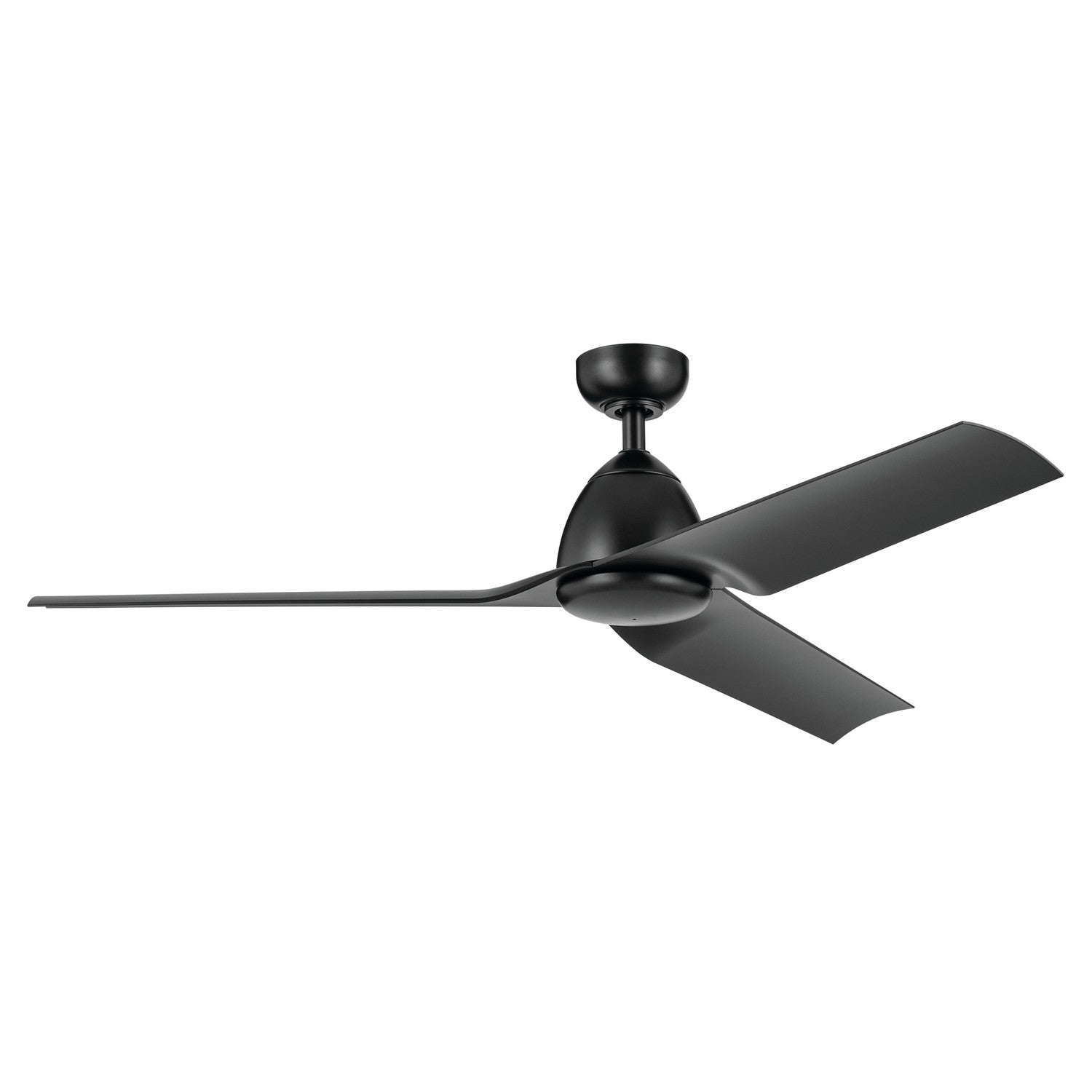 KICHLER 310254SBK 54 Inch Fit Ceiling Fan With Satin Etched Cased Opal Glass In Satin Black With Satin Black Blades