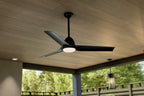 KICHLER 310254SBK 54 Inch Fit Ceiling Fan With Satin Etched Cased Opal Glass In Satin Black With Satin Black Blades