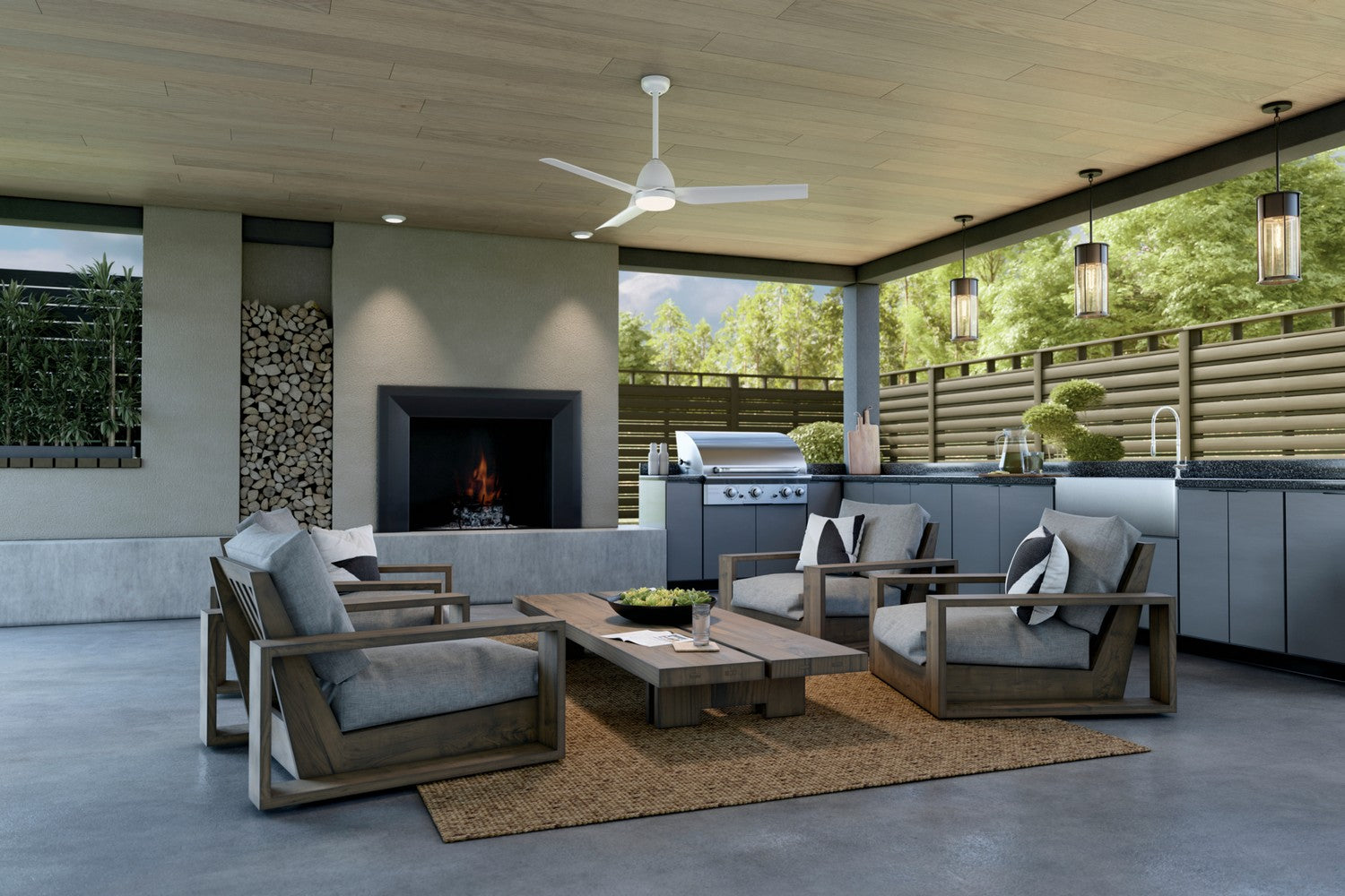 KICHLER 310254WH 54 Inch Fit Ceiling Fan With Satin Etched Cased Opal Glass In White With White Blades