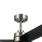 KICHLER 300375NI 52 Inch Spyn Lite Fan In Brushed Nickel With Black Blades