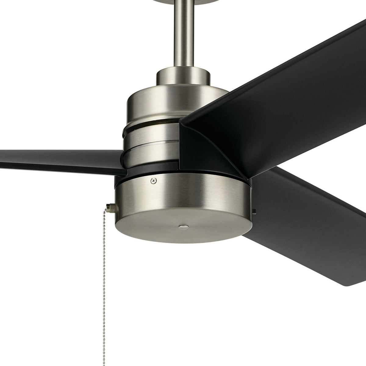 KICHLER 300375NI 52 Inch Spyn Lite Fan In Brushed Nickel With Black Blades