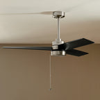 KICHLER 300375NI 52 Inch Spyn Lite Fan In Brushed Nickel With Black Blades