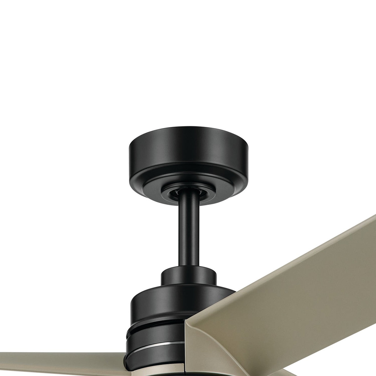 KICHLER 300375SBK 52 Inch Spyn Lite Fan In Satin Black With Silver Blades