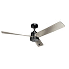 KICHLER 300375SBK 52 Inch Spyn Lite Fan In Satin Black With Silver Blades