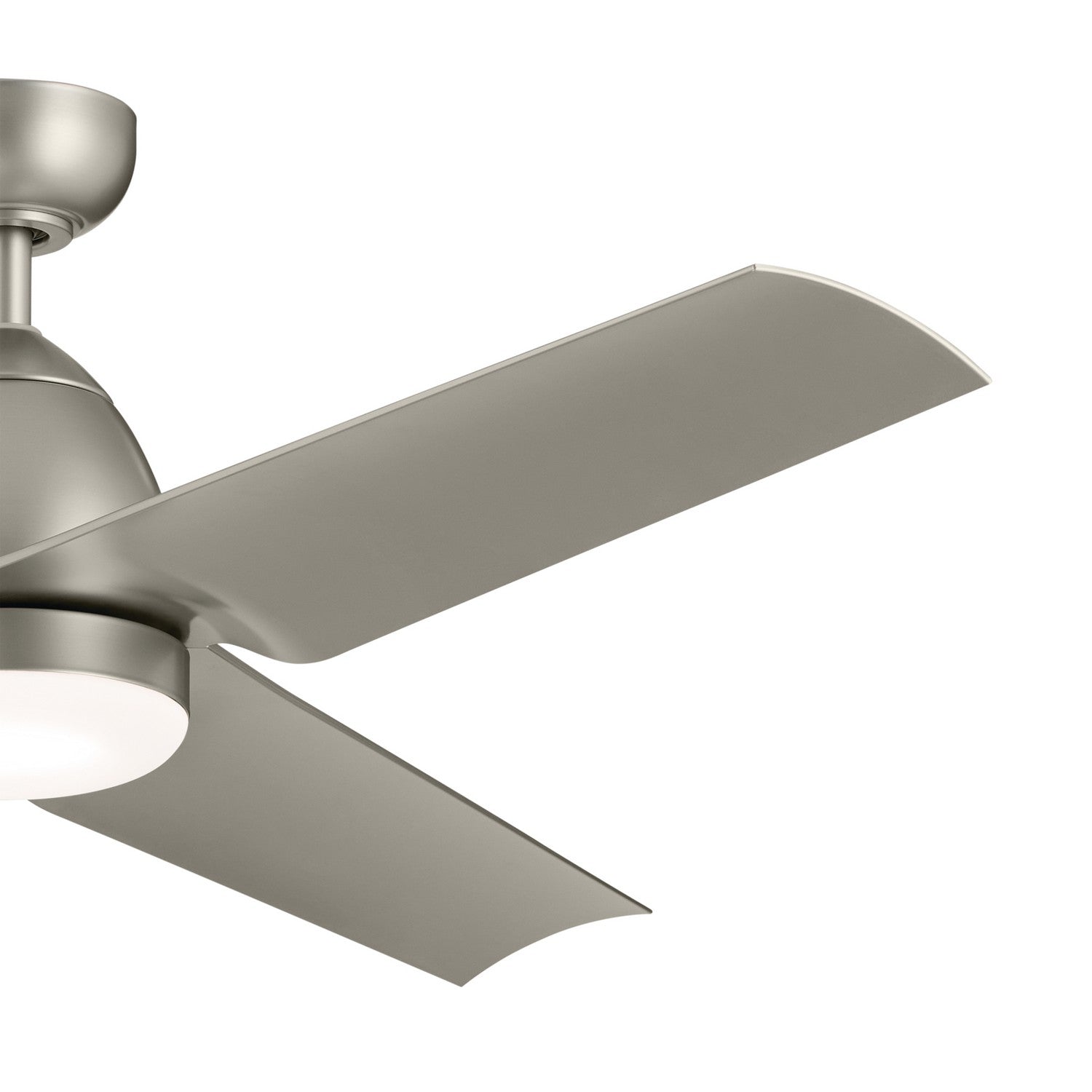 KICHLER 310254NI 54 Inch Fit Ceiling Fan With Satin Etched Cased Opal Glass In Brushed Nickel With Silver Blades