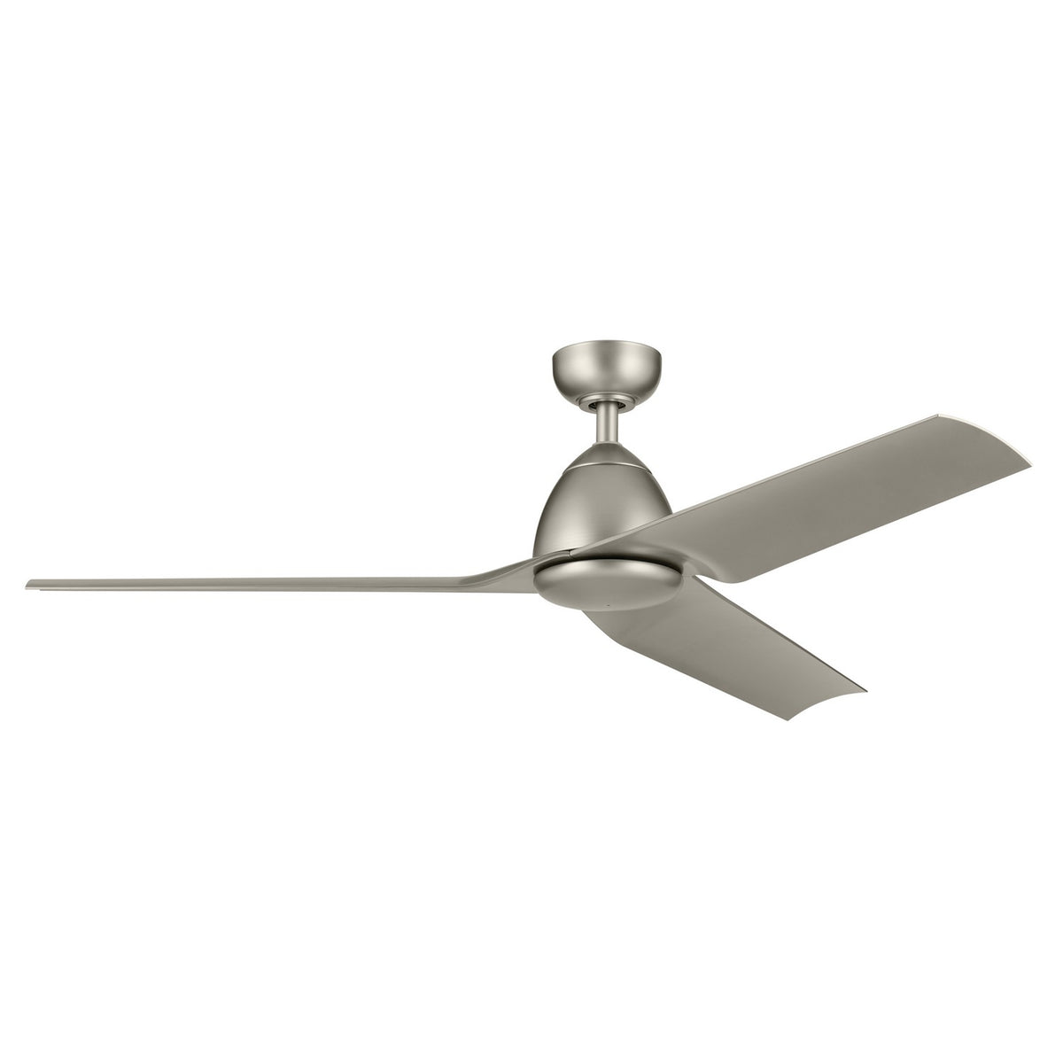 KICHLER 310254NI 54 Inch Fit Ceiling Fan With Satin Etched Cased Opal Glass In Brushed Nickel With Silver Blades