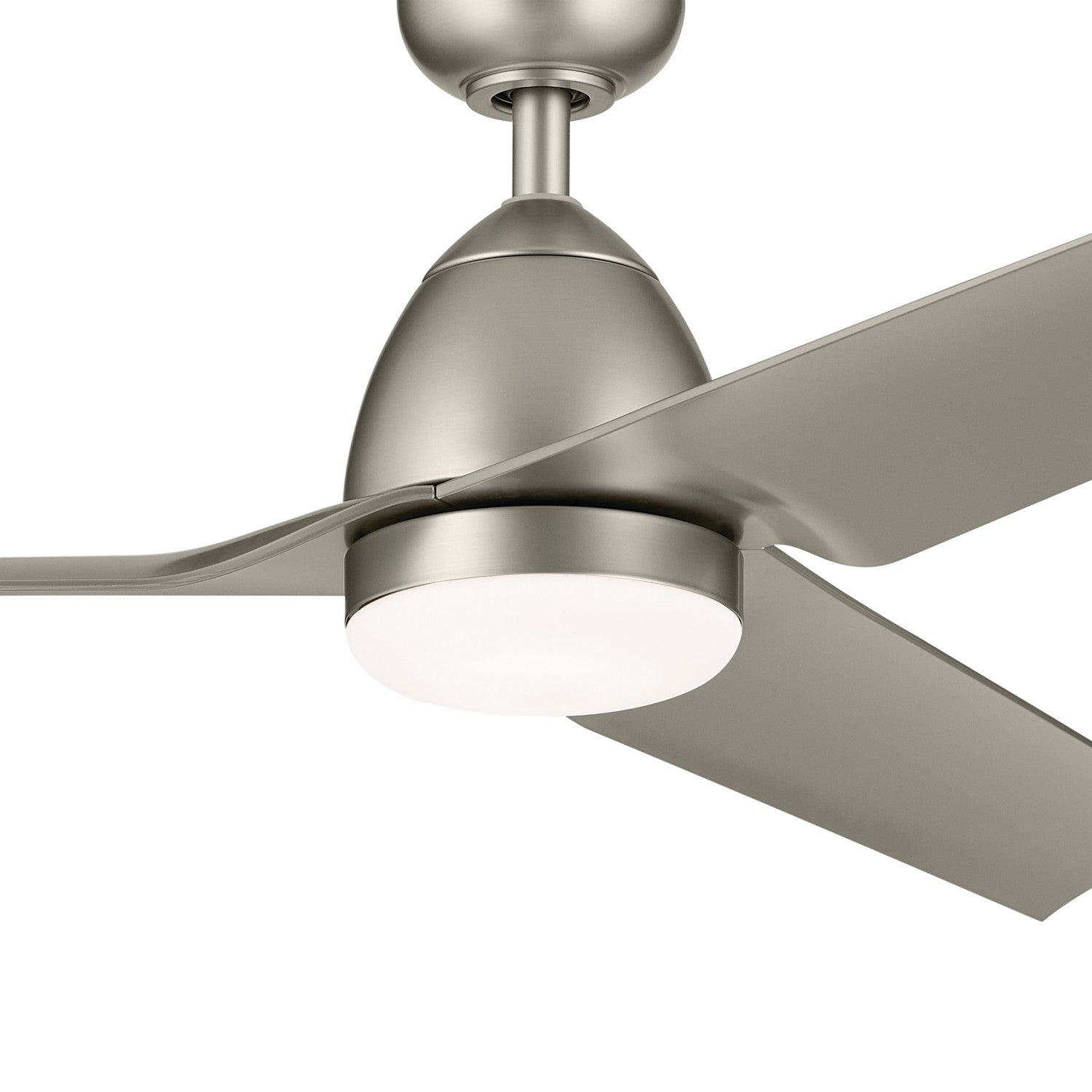 KICHLER 310254NI 54 Inch Fit Ceiling Fan With Satin Etched Cased Opal Glass In Brushed Nickel With Silver Blades