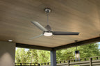 KICHLER 310254NI 54 Inch Fit Ceiling Fan With Satin Etched Cased Opal Glass In Brushed Nickel With Silver Blades