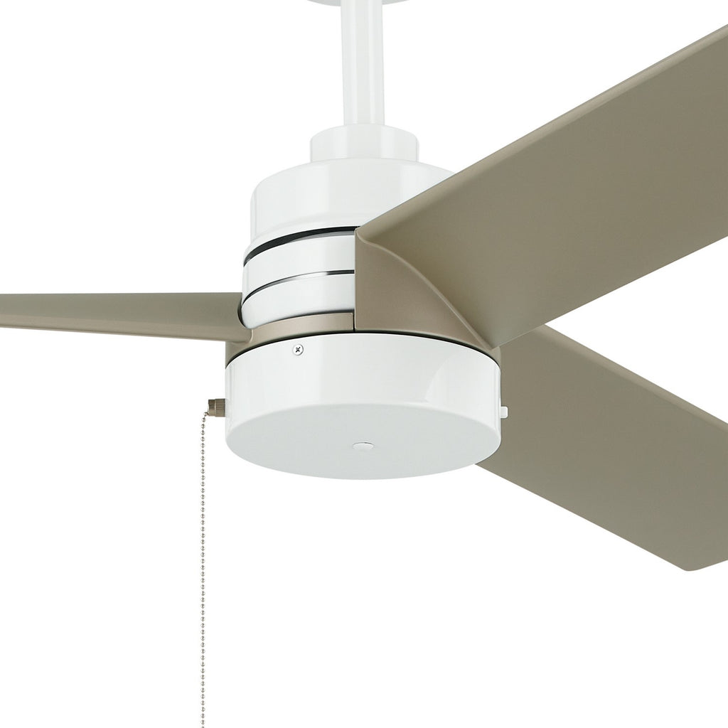 KICHLER 300375WH 52 Inch Spyn Lite Fan In White With Silver Blades
