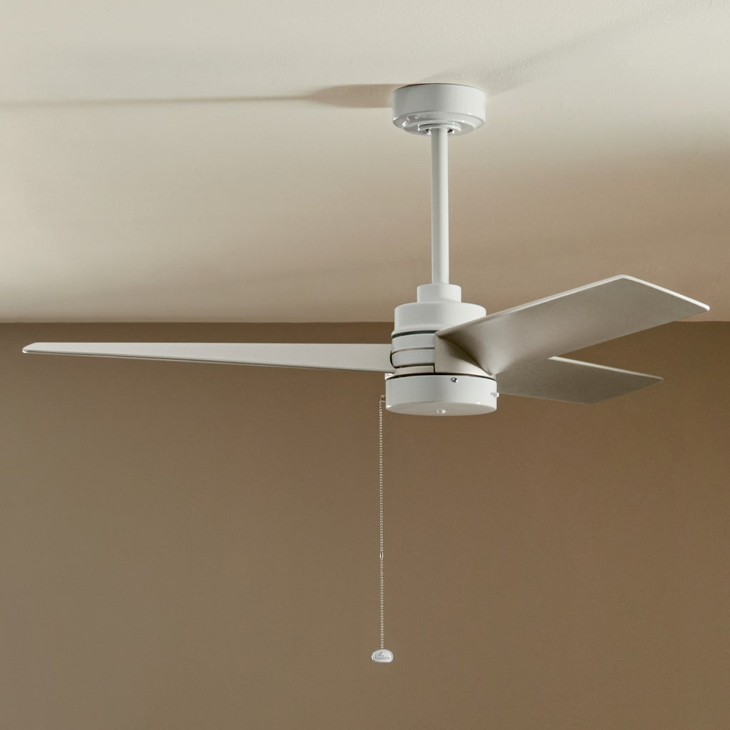 KICHLER 300375WH 52 Inch Spyn Lite Fan In White With Silver Blades
