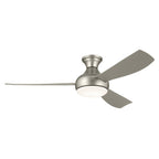 KICHLER 310354NI 54 Inch Ample Ceiling Fan With Satin Etched Cased Opal Glass In Brushed Nickel With Silver Blades