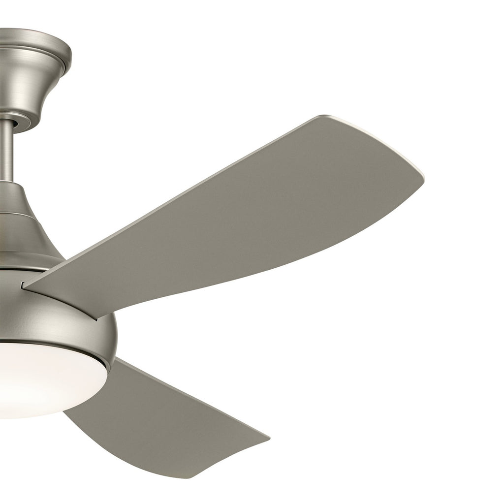 KICHLER 310354NI 54 Inch Ample Ceiling Fan With Satin Etched Cased Opal Glass In Brushed Nickel With Silver Blades