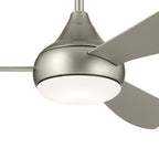 KICHLER 310354NI 54 Inch Ample Ceiling Fan With Satin Etched Cased Opal Glass In Brushed Nickel With Silver Blades