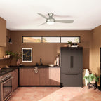 KICHLER 310354NI 54 Inch Ample Ceiling Fan With Satin Etched Cased Opal Glass In Brushed Nickel With Silver Blades