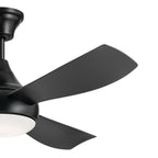KICHLER 310354SBK 54 Inch Ample Ceiling Fan With Satin Etched Cased Opal Glass In Satin Black With Satin Black Blades
