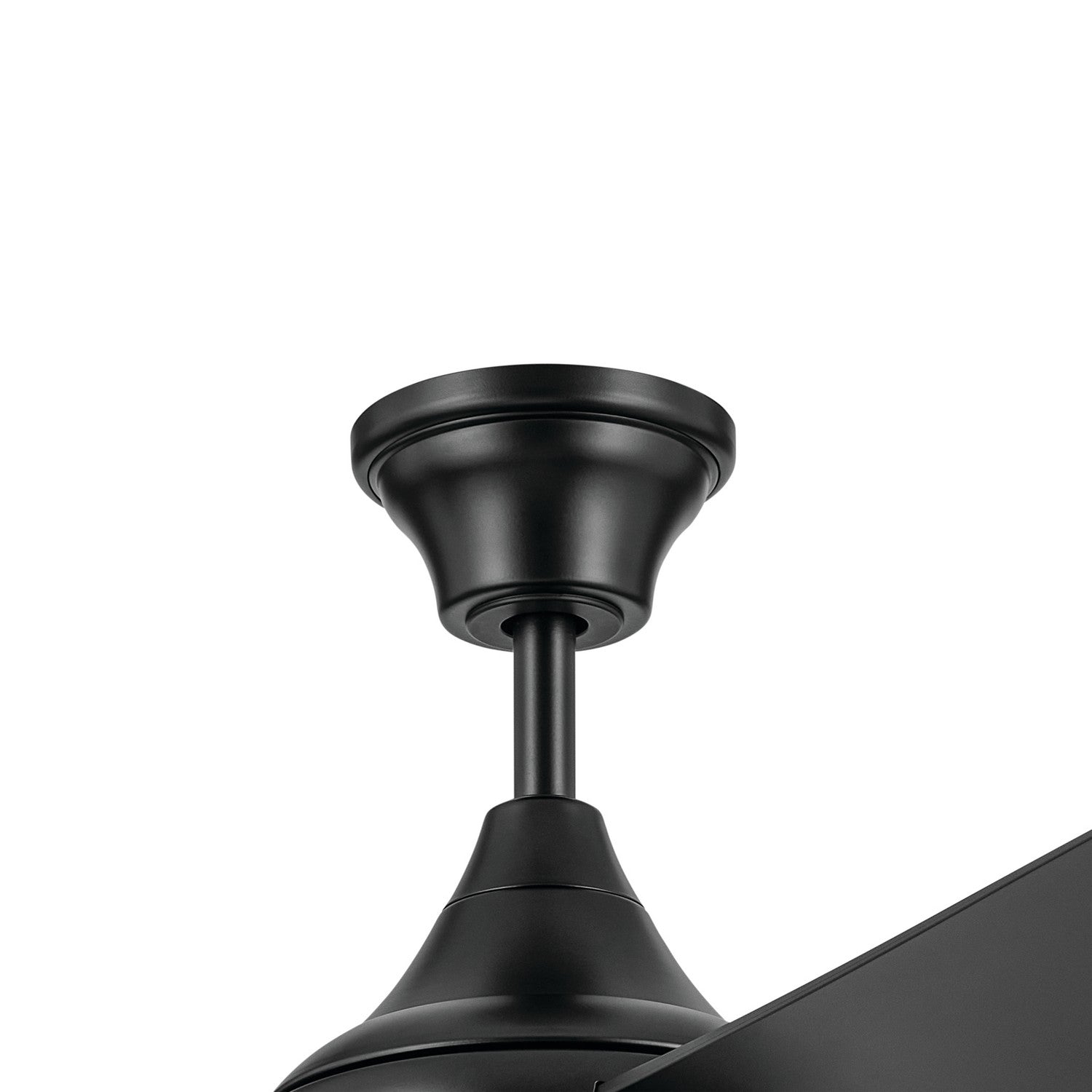 KICHLER 310354SBK 54 Inch Ample Ceiling Fan With Satin Etched Cased Opal Glass In Satin Black With Satin Black Blades