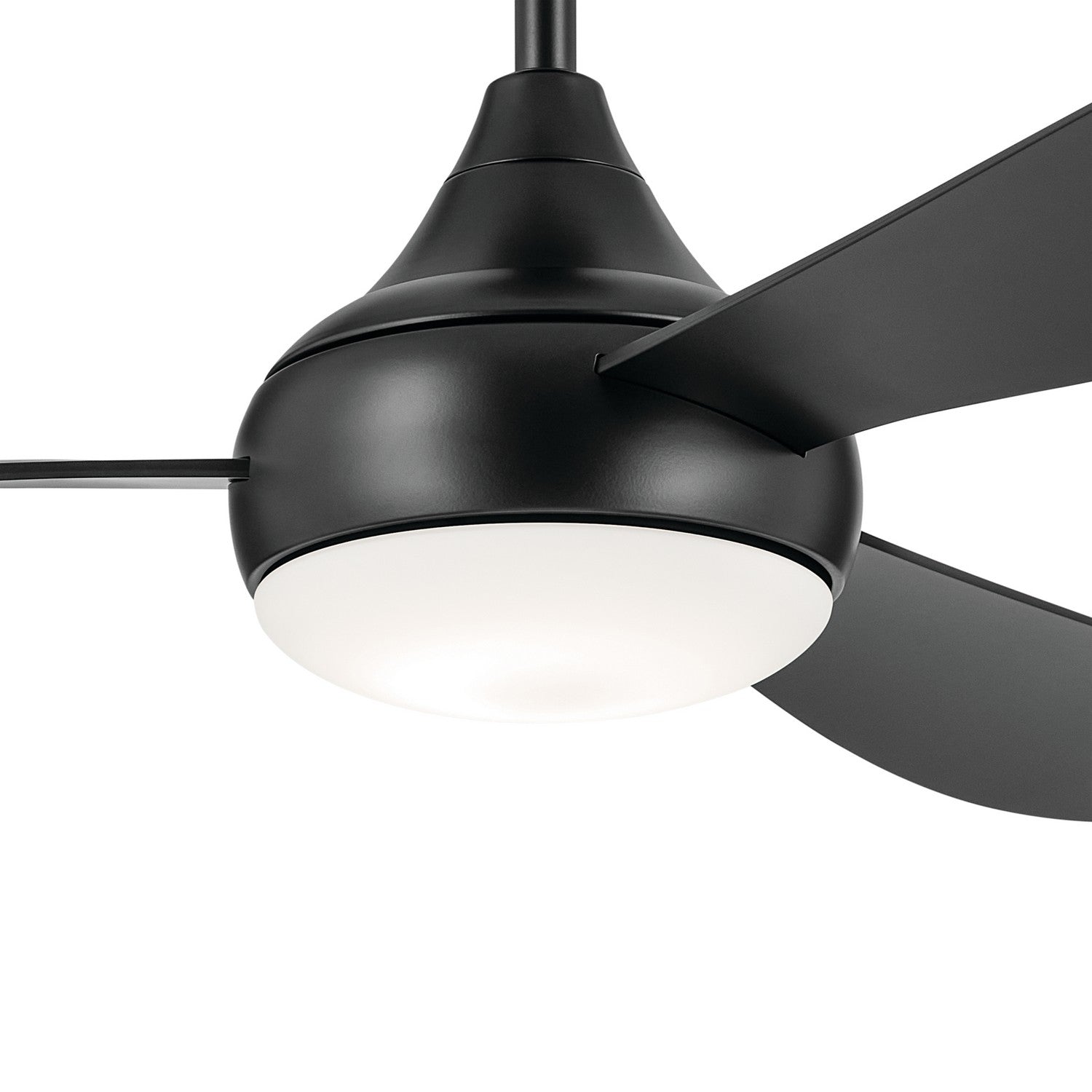KICHLER 310354SBK 54 Inch Ample Ceiling Fan With Satin Etched Cased Opal Glass In Satin Black With Satin Black Blades