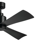 KICHLER 310452SBK 52 Inch True Ceiling Fan In Satin Black With Satin Black Blades