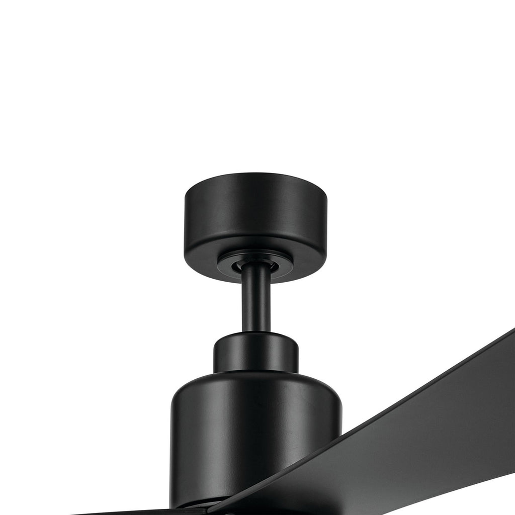 KICHLER 310452SBK 52 Inch True Ceiling Fan In Satin Black With Satin Black Blades