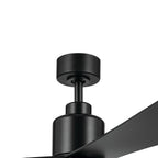 KICHLER 310452SBK 52 Inch True Ceiling Fan In Satin Black With Satin Black Blades