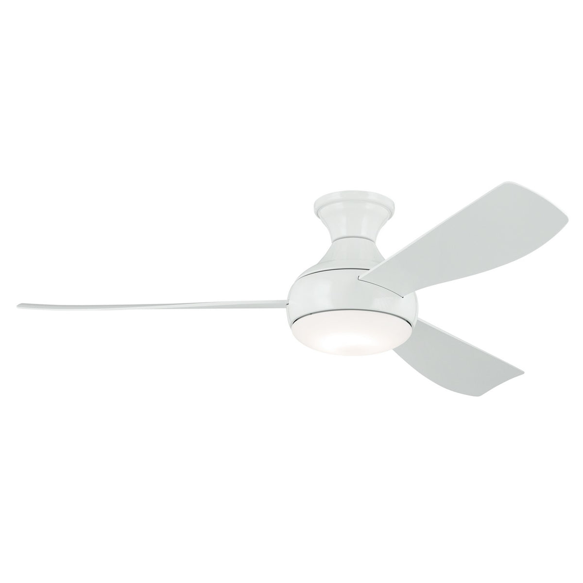 KICHLER 310354WH 54 Inch Ample Ceiling Fan With Satin Etched Cased Opal Glass In White With White Blades