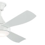 KICHLER 310354WH 54 Inch Ample Ceiling Fan With Satin Etched Cased Opal Glass In White With White Blades