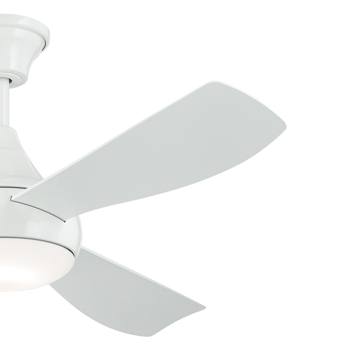 KICHLER 310354WH 54 Inch Ample Ceiling Fan With Satin Etched Cased Opal Glass In White With White Blades