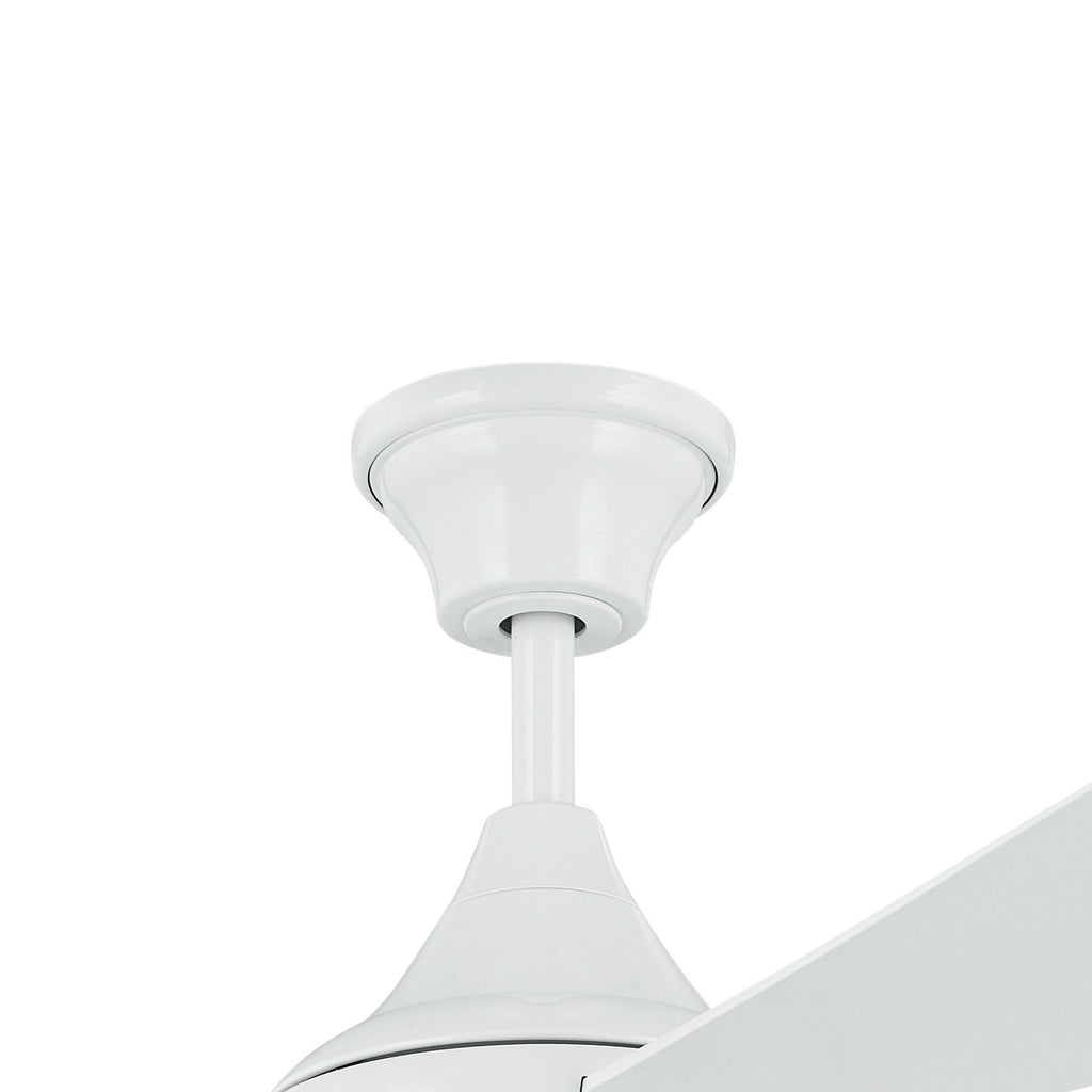 KICHLER 310354WH 54 Inch Ample Ceiling Fan With Satin Etched Cased Opal Glass In White With White Blades