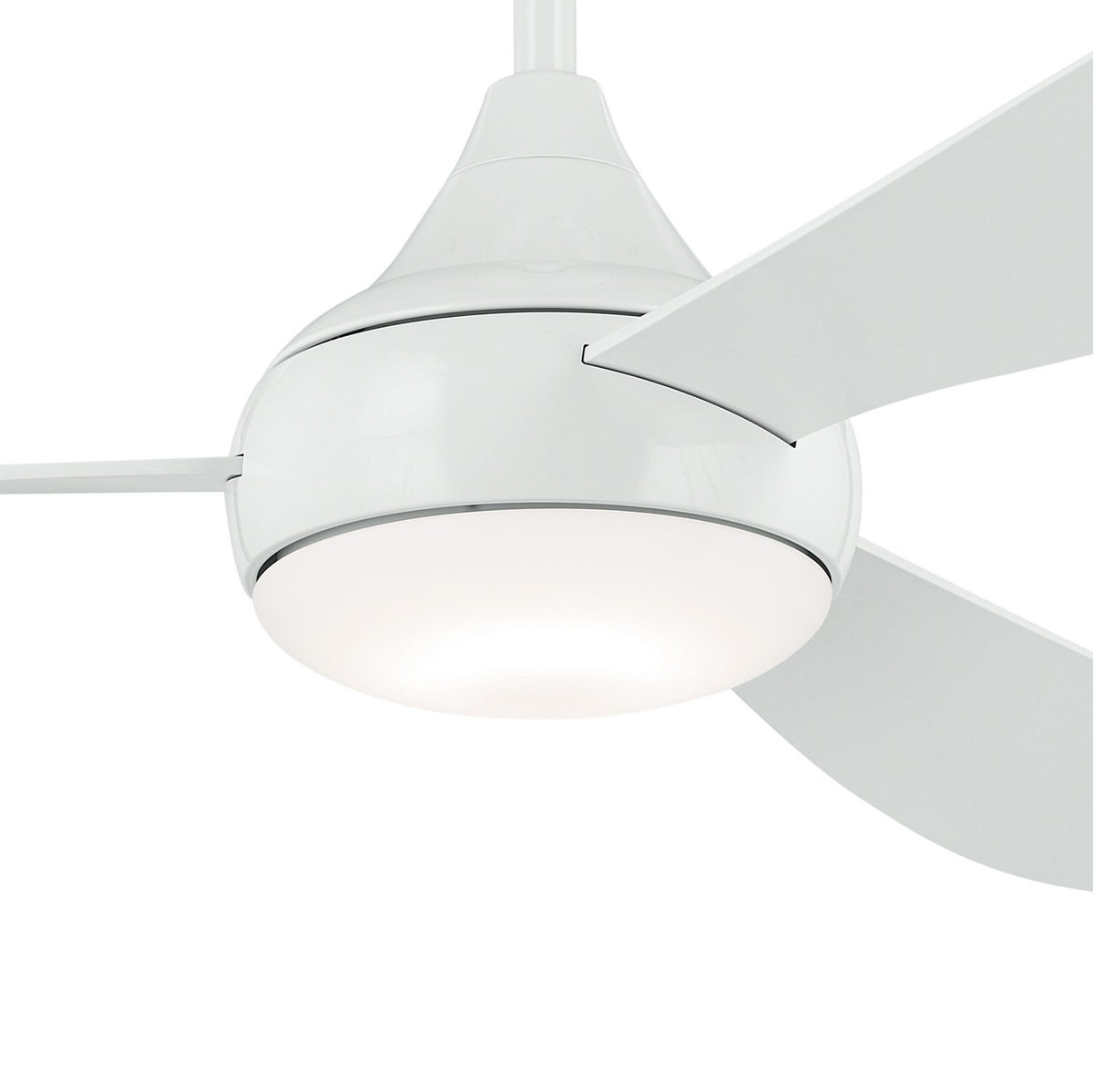 KICHLER 310354WH 54 Inch Ample Ceiling Fan With Satin Etched Cased Opal Glass In White With White Blades