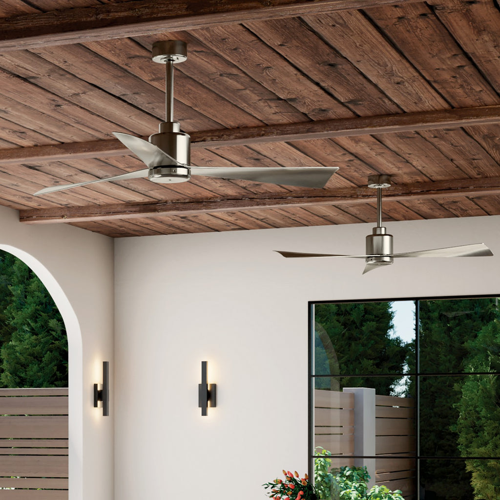 KICHLER 310452BSS 52 Inch True Ceiling Fan In Brushed Stainless Steel With Silver Blades