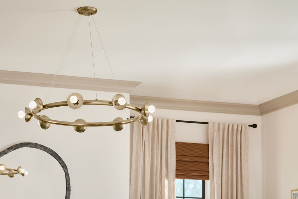 KICHLER 52642CPZ Palta 34.5 Inch 9 Light Chandelier In Champagne Bronze