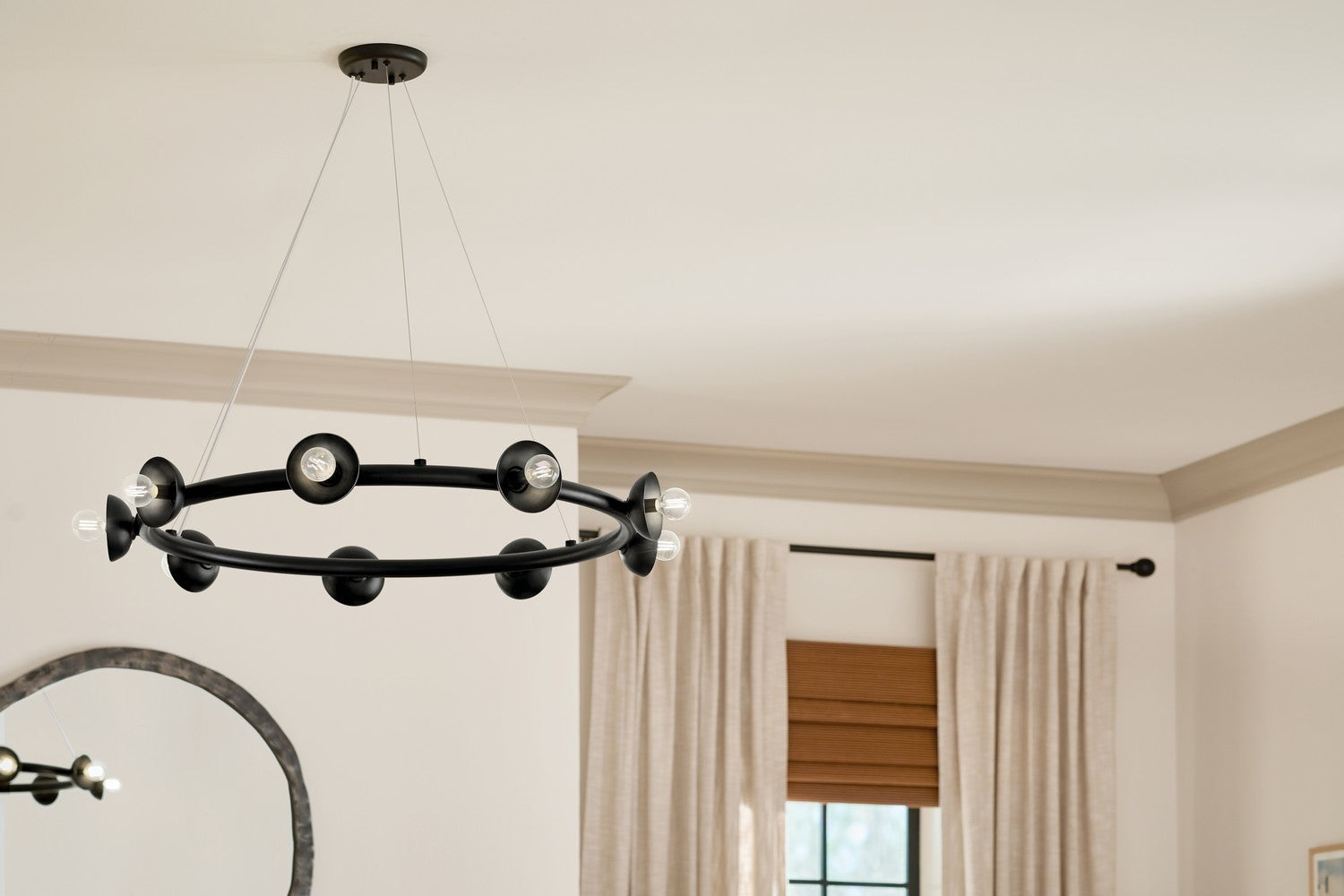 KICHLER 52642BK Palta 34.5 Inch 9 Light Chandelier In Black