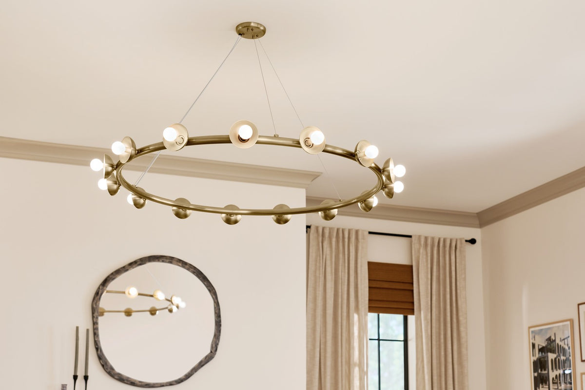 KICHLER 52644CPZ Palta 50 Inch 15 Light Chandelier In Champagne Bronze