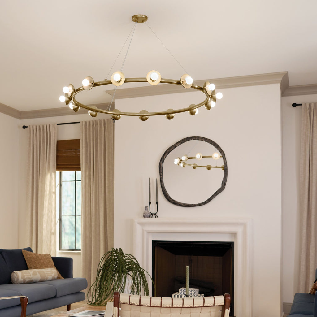KICHLER 52644CPZ Palta 50 Inch 15 Light Chandelier In Champagne Bronze