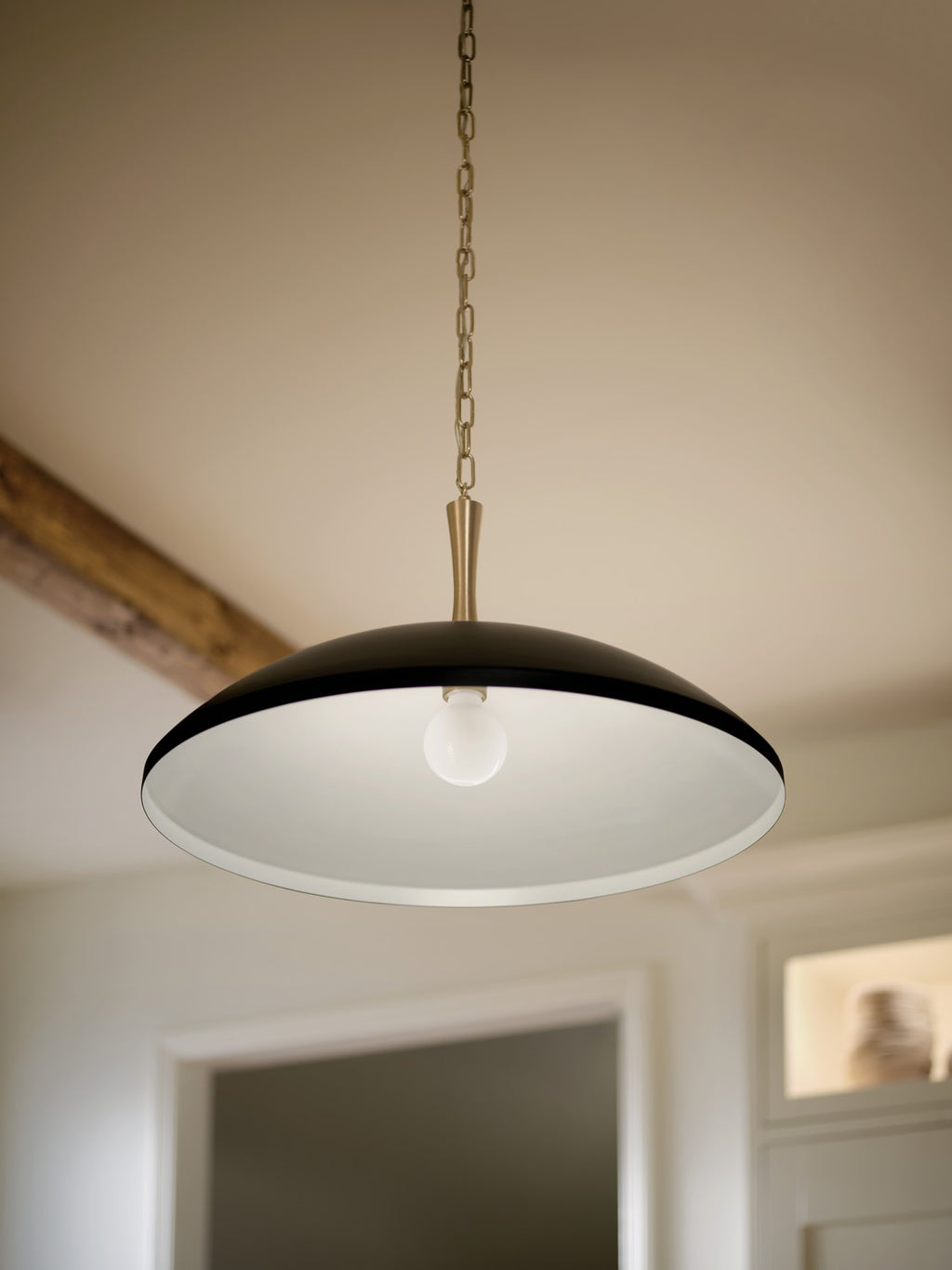 KICHLER 52638BK Delarosa 20 Inch 1 Light Pendant In Black And Champagne Bronze