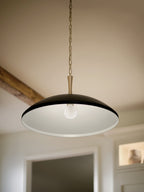 KICHLER 52638BK Delarosa 20 Inch 1 Light Pendant In Black And Champagne Bronze
