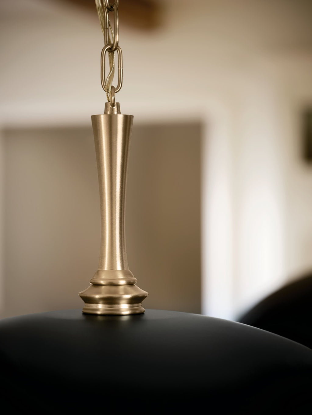 KICHLER 52638BK Delarosa 20 Inch 1 Light Pendant In Black And Champagne Bronze