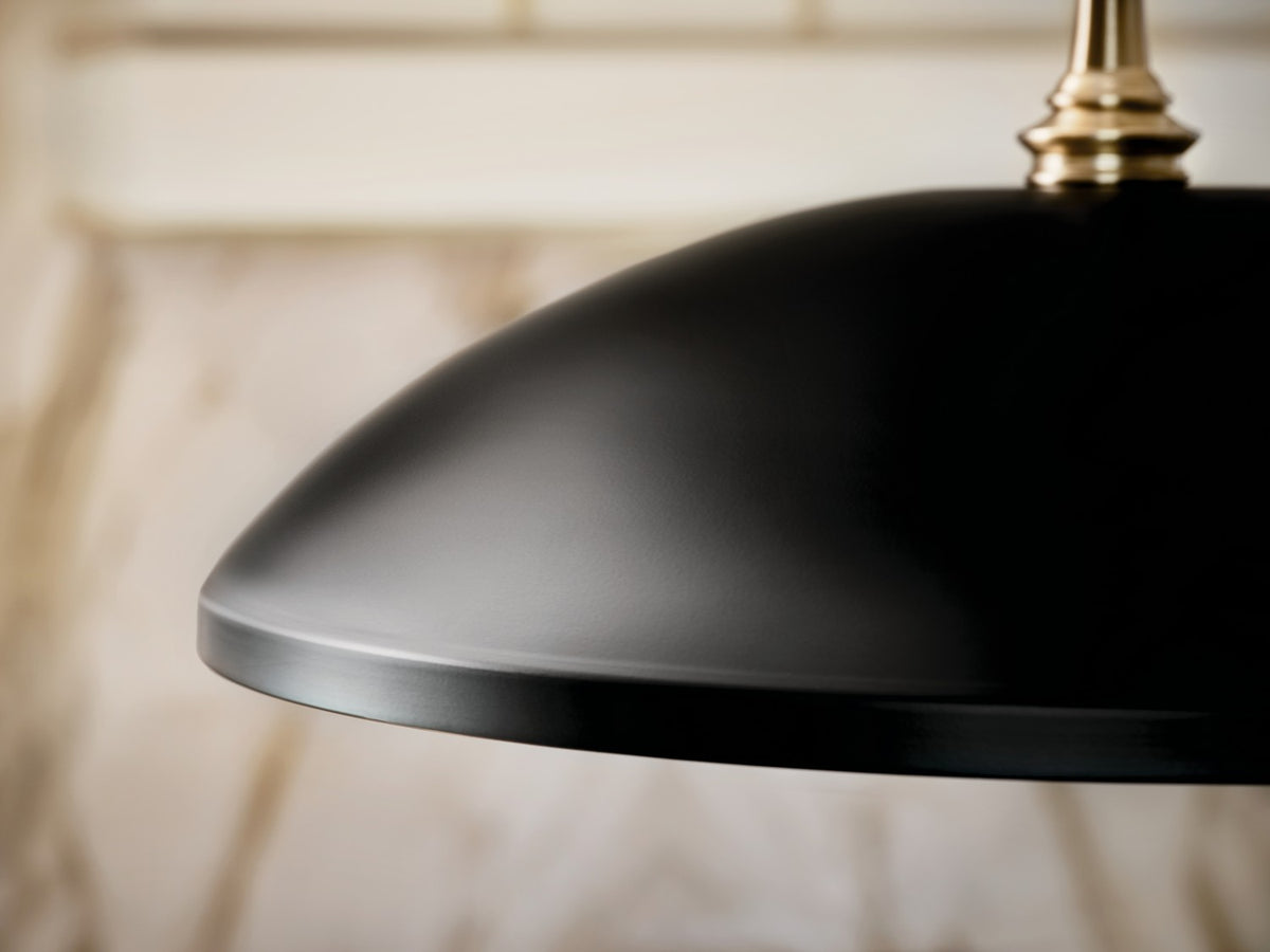 KICHLER 52638BK Delarosa 20 Inch 1 Light Pendant In Black And Champagne Bronze