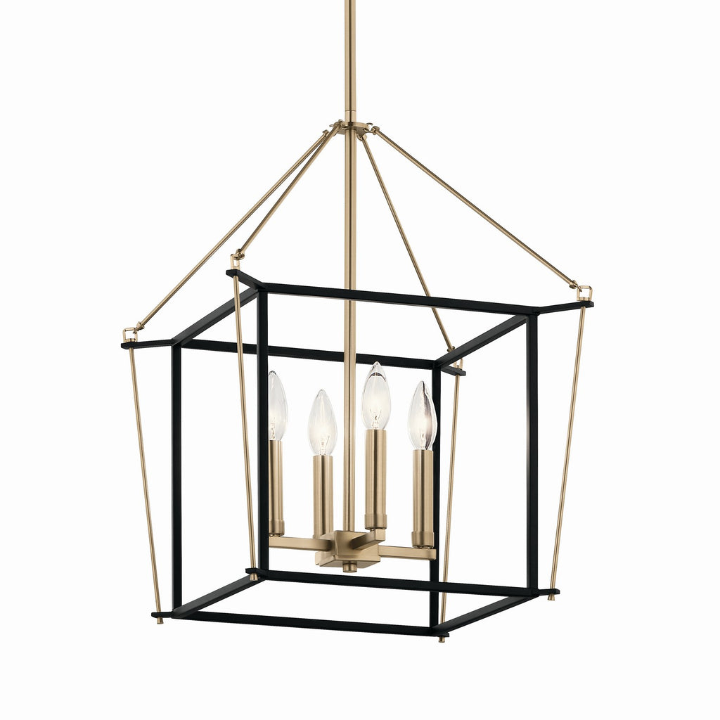 KICHLER 52626CPZ Eisley 21.25 Inch 4 Light Foyer Pendant In Champagne Bronze And Black
