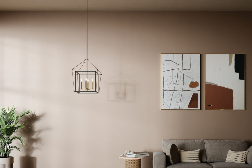 KICHLER 52626CPZ Eisley 21.25 Inch 4 Light Foyer Pendant In Champagne Bronze And Black